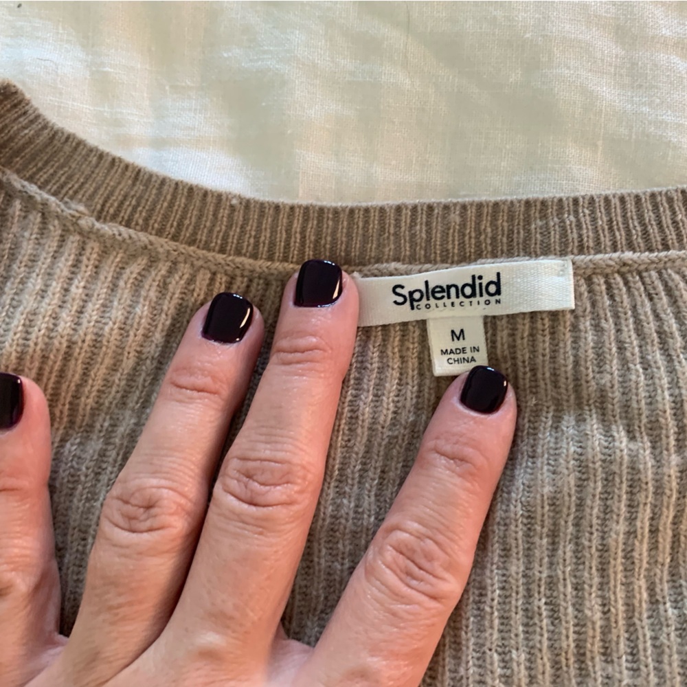 Splendid V-Neck Ribbed Knit Top - Picture 3 of 4